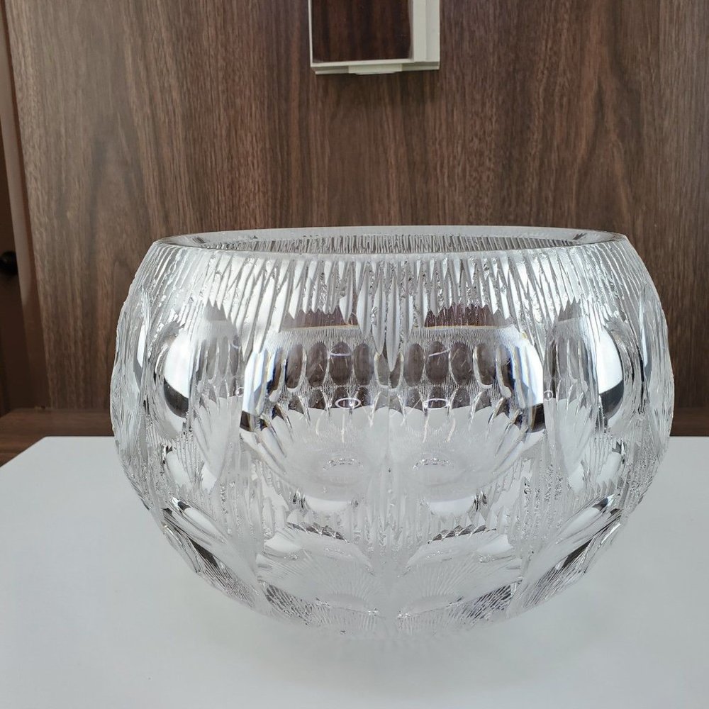 Vintage Faceted Ceska Bowl, Signed